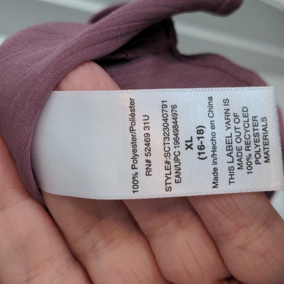 NWT Scoop Satin Bow Tie Back Blouse Dusty Orchid Size XL (16-18) - Picture 4 of 7